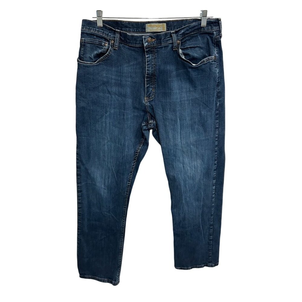 Wrangler Mens Relaxed Fit Jeans 36x30 Blue Denim Cotton Spandex
